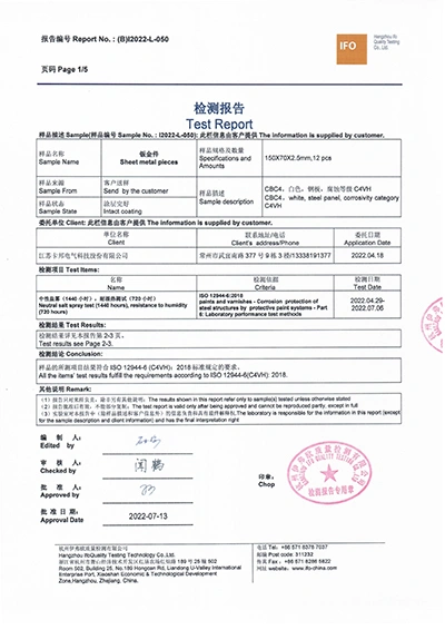 C4VH Corrosion-Resistance Test Report