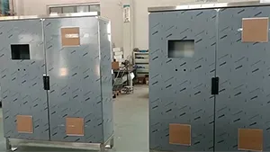 Stainless Steel Double-Door Control Cabinet (Five-Fold Profile Frame)
